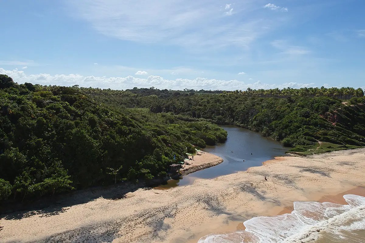 Vista da Praia do Satu em Caraíva