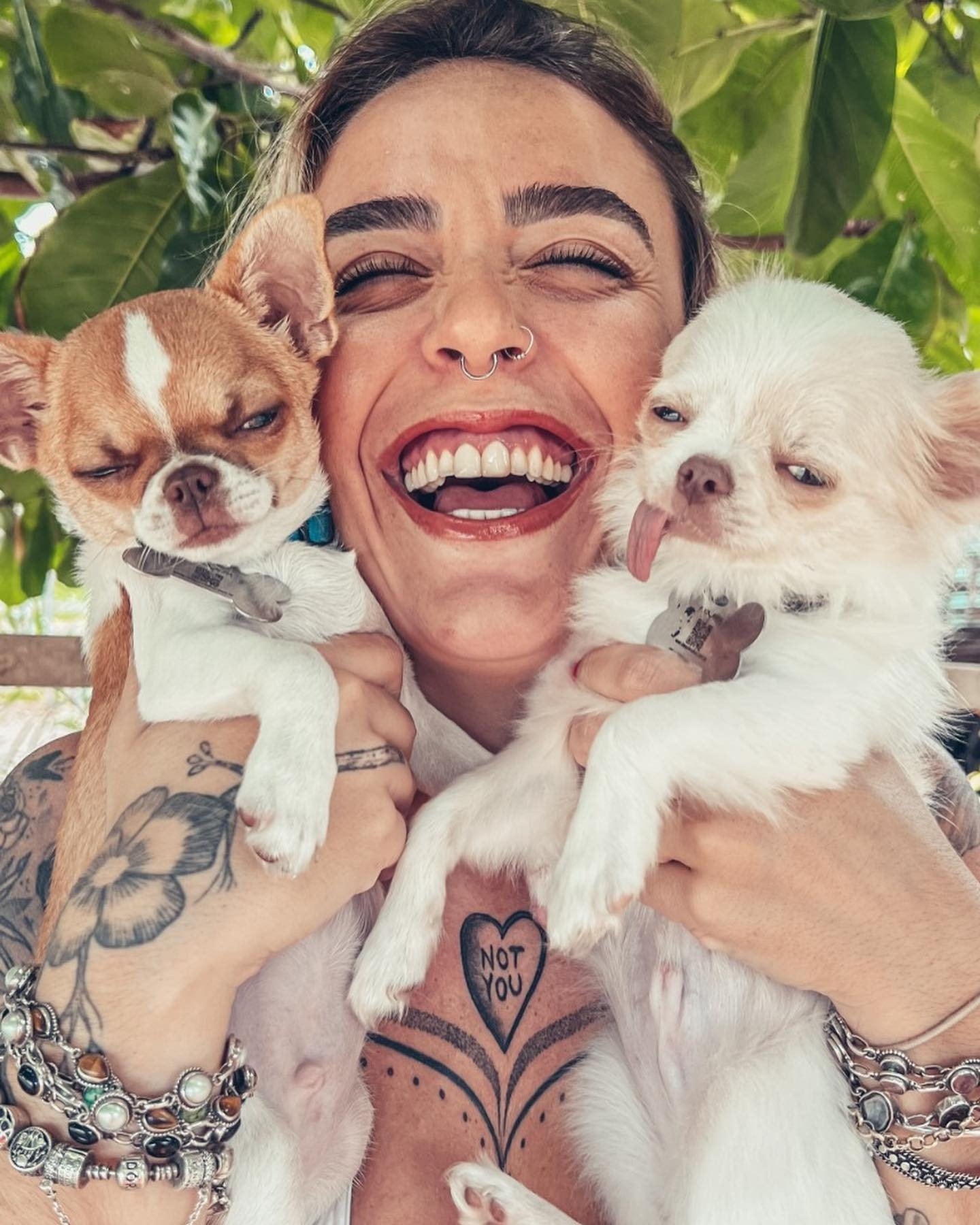 Michelle com seus pets